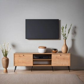 Móvel TV Lotus – Carvalho/Preto – 180x55x30 cm