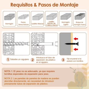 Conjunto de móveis de parede para gatos com 6 peças, rede, ponte em forma de árvore com 2 níveis e postes para arranhar natural