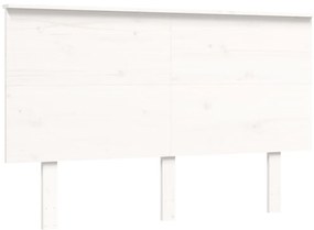 Estrutura de cama com cabeceira 140x200cm madeira maciça branco