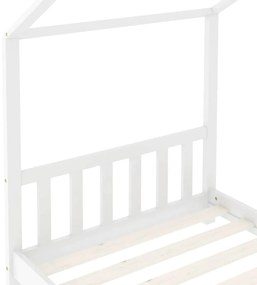 Estrutura de cama para crianças 70x140 cm pinho maciço branco
