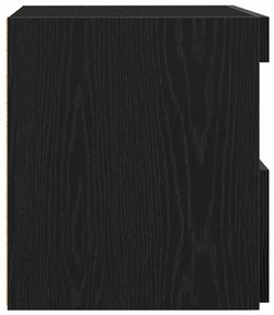 Criados-mudos vidaXL com luzes LED 2 pcs Carvalho Preto 50x40x45 cm
