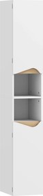 HOMCOM Armário de banheiro alto estreito com 2 portas, 2 compartimentos abertos, para banheiro 30 x 34,6 x 182 cm Branco | Aosom Portugal