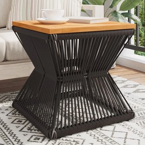vidaXL Mesa de centro com base de arame 38x38x38 cm acácia maciça