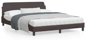 vidaXL Estrutura de cama sem colchão 160x200 cm tecido castanho-escuro