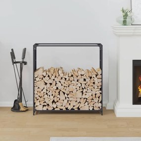 Suporte para lenha 90x28x90 cm aço laminado a frio antracite