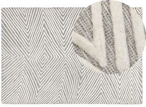 Tapete de lã cinzenta e branca 140 x 200 cm GOKSUN Beliani