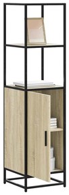 vidaXL Armário alto 35,5x35x139 cm madeira e metal carvalho sonoma