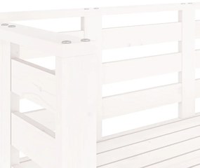 Banco de jardim 111,5x53x71 cm madeira de pinho maciça branco