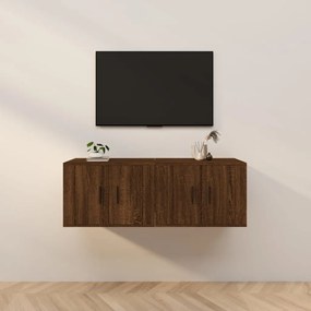 Móveis de TV de parede 2 pcs 57x34,5x40 cm carvalho castanho