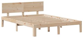 Cama com estante sem colchão 160x200 cm pinho maciço