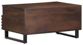Mesa de centro 80x55x40 cm madeira de mangueira maciça castanho