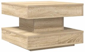 Mesa de centro rotativa a 360graus 50x50x34,5cm carvalho sonoma