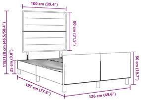 estrutura de cama vidaXL preta 120x190 cm em tecido