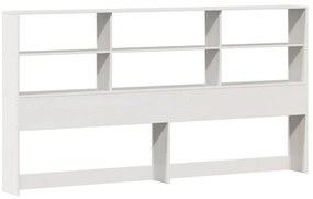 Cama com estante sem colchão 200x200 cm pinho maciço branco