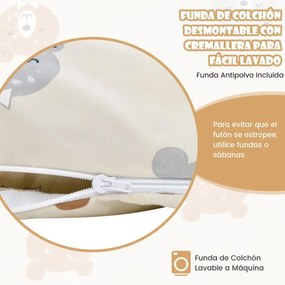 Colchão de chão enrolável Tatami Mat com capa lavável Tapete portátil com saco de transporte 200 x 90 x 10 cm  castanho