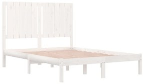 Cama sem colchão 120x200 cm madeira de pinho maciça branco