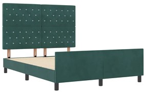 Cama vidaXL Verde Escuro 160x200 cm Veludo