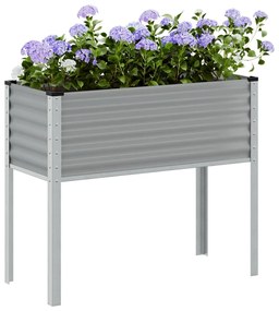 Vaso/floreira de jardim 100x41x90 cm aço cinzento