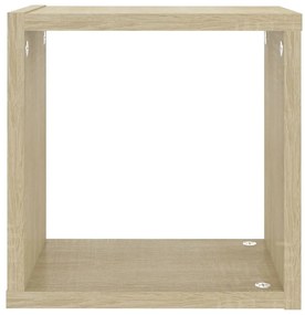 Prateleiras de parede em forma de cubo 2 pcs 26x15x26 cm sonoma