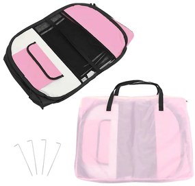 Parque dobrável p/ cão c/ saco de transporte 125x125x61cm rosa
