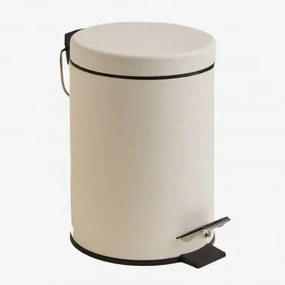 Cesto De Pedal 3l Em Ferro Eiden Beige Creme - Sklum