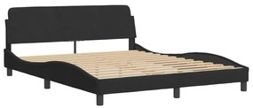 Estrutura de cama c/ cabeceira 160x200 cm veludo preto