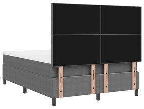 Cama Box Spring com Colchão Cinza Claro 140x200 cm Tecido de Corduroy