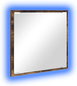 Espelho de Casa de Banho LED Carvalho Fumado 40x8.5x37 cm Madeira Enge