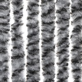 Cortina anti-insetos 90x200 cm chenille cinzento/preto/branco