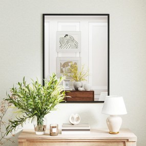 Espelho de Parede Retangular, 76 x 2 x 101 cm, Moldura em MDF, Preto