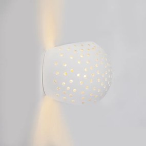 Luminária de parede vintage esférico gesso branco - Blur Retro
