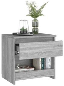 Mesa cabeceira 40x30x39 cm derivados de madeira cinzento sonoma