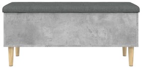 Banco de arrumação 102x42x46 cm derivados madeira cinza cimento