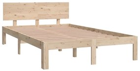 Estrutura de cama 120x200 cm pinho maciço preto