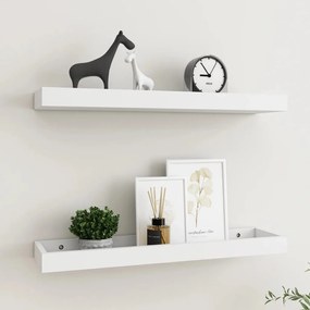 vidaXL Prateleiras parede Loggia 2 pcs 60x15x4cm MDF branco