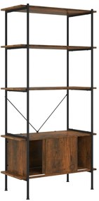 Estante de 5 prat. c/ armário 80x40x163cm aço/derivados madeira