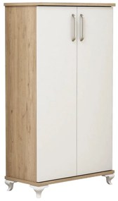 Sapateira Ari – Nogueira e Branco – 72x120x32,5 cm