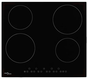 vidaXL Placa de cerâmica com 4 discos controlo tátil 6000 W