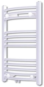 140849 vidaXL Aquecedor toalhas banheiro curvo 500 x 764 mm conector lateral e centro