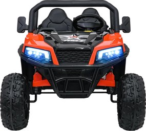 Carro elétrico para Crianças Farmer 2 lugares 24V 4x4 Truck X-POWER, Rodas de espuma EVA, Assento Couro ecológico Laranja