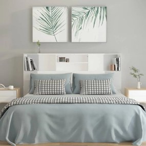 Armário de cabeceira 160x19x103,5 cm branco brilhante