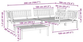 4 pcs conjunto de móveis de paletes p/ jardim acácia maciça