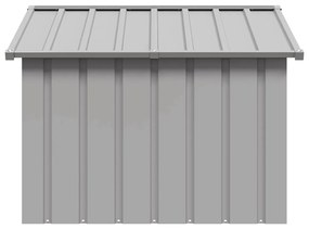 Casota para cães 116,5x103x81,5 cm aço galvanizado cinzento