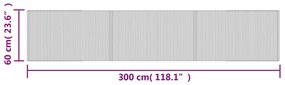 Tapete retangular 60x300 cm bambu castanho-escuro