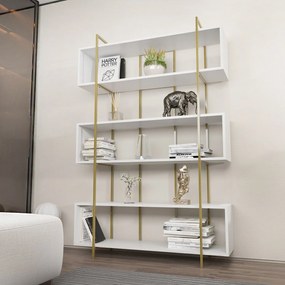 Estante Bruti – Branco e Dourado – 120x180x29,6 cm