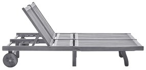 Espreguiçadeira jardim c/ almofadão 2 pessoas acácia cinzento