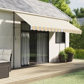 vidaXL Tecido de substituição para toldo 4x3 m riscas multicor