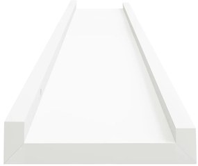 Unidade de prateleiras com rebordo 2 pcs 80x9x3 cm MDF branco