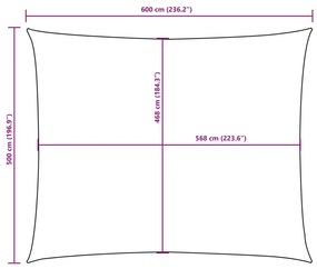 Para-sol estilo vela tecido oxford retangular 5x6 m laranja
