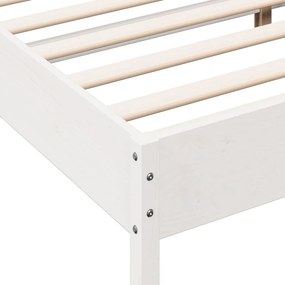 Cama sem colchão 120x190 cm madeira de pinho maciça branco